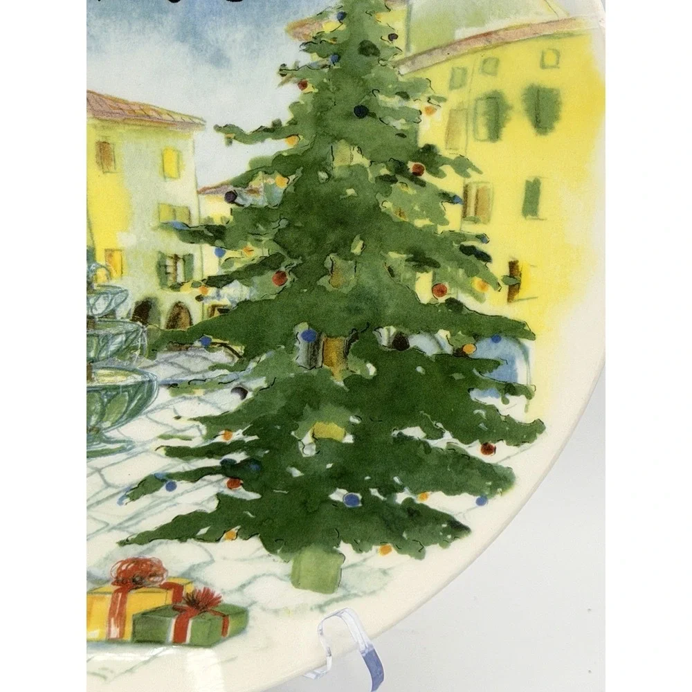 Sur‎ La Table Ceramisia Buon Natale Merry Christmas Round Serving Platter Italy